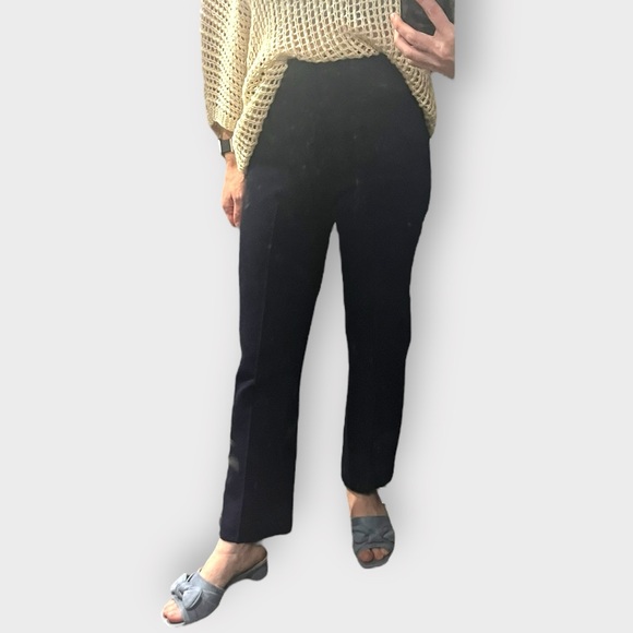 J.Crew Delaney High Rise Kick Crop Pants Navy Blue | Size Small | Thick Knit - Picture 1 of 15